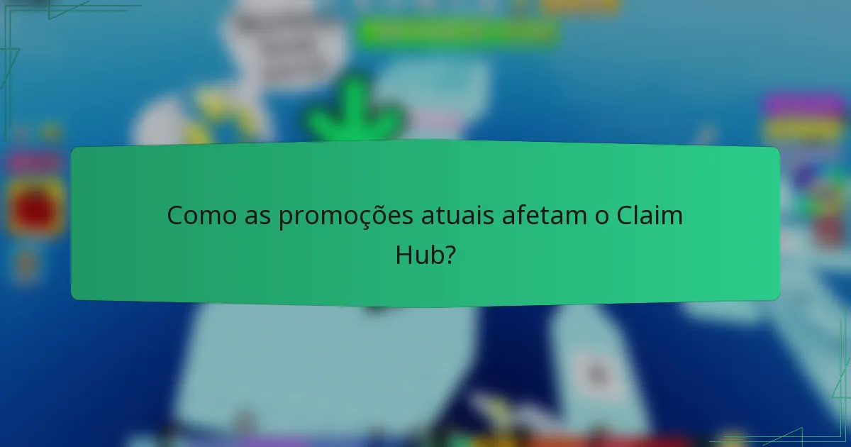 Como as promoções atuais afetam o Claim Hub?